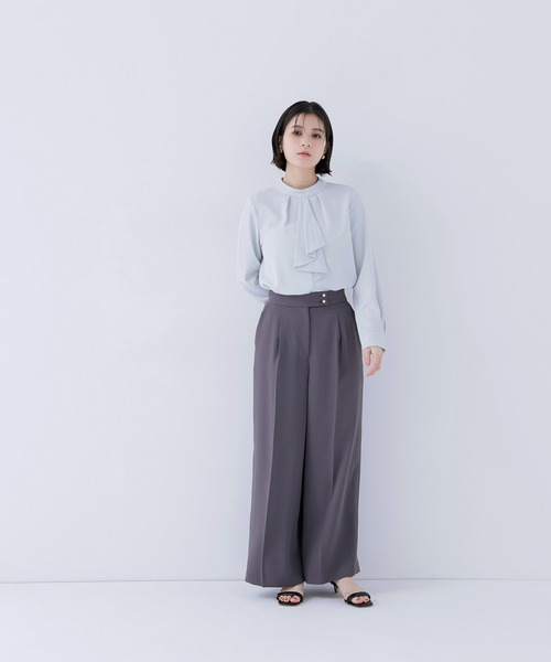 NATURAL BEAUTY BASIC(ナチュラルビューティーベーシック)の「◇メタルポイントワイドパンツ(その他パンツ・レディース・チャコールグレー/オフホワイト/ライトグリーン・MEDIUM/P/S)」の18枚目の写真