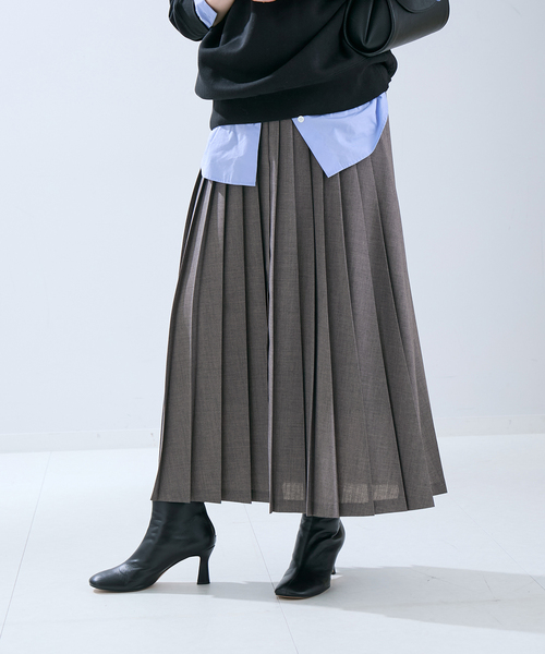 journal standard L'essage（ジャーナルスタンダードレサージュ）の「TWトロ/ストライプ プリーツスカート（スカート・レディース・ブラック/グレー・38/36）」の8枚目の写真