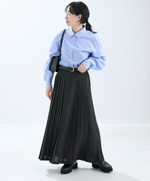 journal standard L'essage（ジャーナルスタンダードレサージュ）の「TWトロ/ストライプ プリーツスカート（スカート・レディース・ブラック/グレー・38/36）」の15枚目の写真