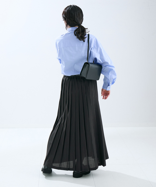 journal standard L'essage（ジャーナルスタンダードレサージュ）の「TWトロ/ストライプ プリーツスカート（スカート・レディース・ブラック/グレー・38/36）」の16枚目の写真