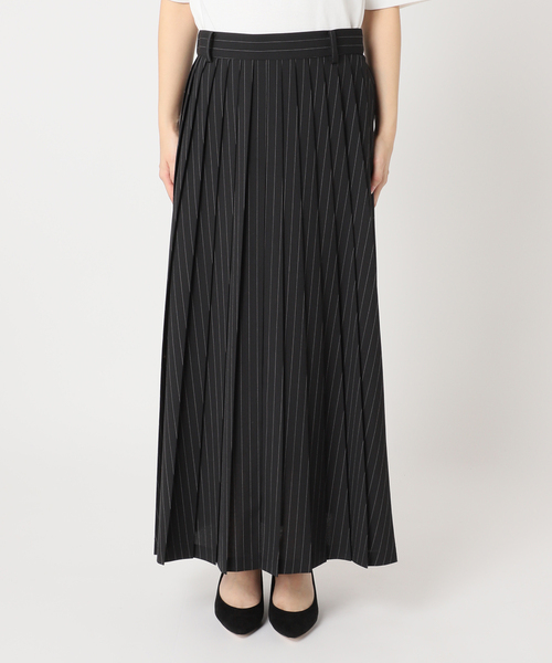 journal standard L'essage（ジャーナルスタンダードレサージュ）の「TWトロ/ストライプ プリーツスカート（スカート・レディース・ブラック/グレー・38/36）」の4枚目の写真
