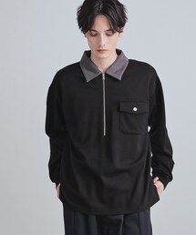 tk.TAKEO KIKUCHI | ハードポンチハーフジップポロカットソー(Tシャツ/カットソー)