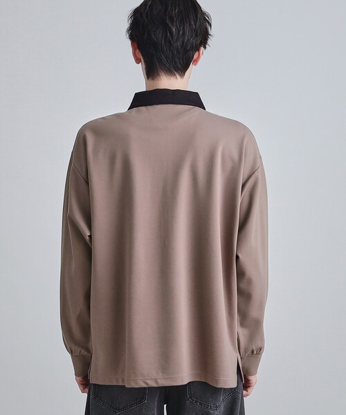 tk.TAKEO KIKUCHI（ティーケータケオキクチ）の「ハードポンチハーフジップポロカットソー（Tシャツ/カットソー・メンズ・ブラウン系その他/ブラック/ホワイト・02/01/03）」の19枚目の写真