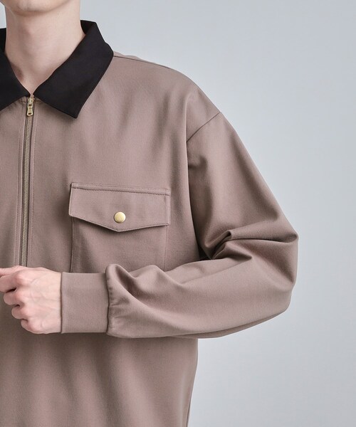 tk.TAKEO KIKUCHI（ティーケータケオキクチ）の「ハードポンチハーフジップポロカットソー（Tシャツ/カットソー・メンズ・ブラウン系その他/ブラック/ホワイト・02/01/03）」の21枚目の写真