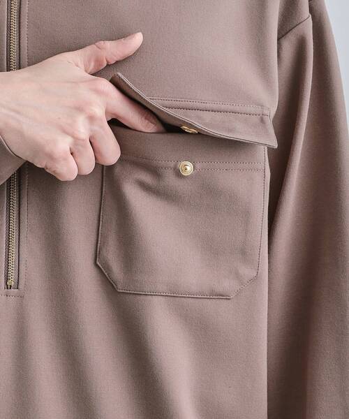 tk.TAKEO KIKUCHI（ティーケータケオキクチ）の「ハードポンチハーフジップポロカットソー（Tシャツ/カットソー・メンズ・ブラウン系その他/ブラック/ホワイト・02/01/03）」の22枚目の写真