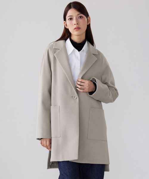 Filomo（フィローモ）の「[Filomo]チェスターコート カシミヤ ブレンド ウール（チェスターコート・レディース・ネイビー/ブラック/グレイッシュベージュ・FREE）」の3枚目の写真