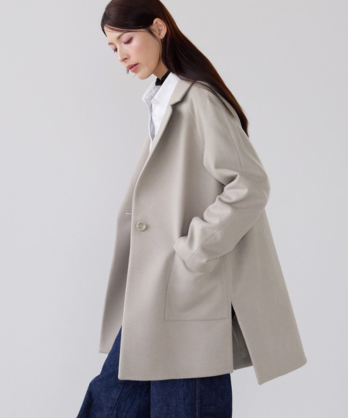 Filomo（フィローモ）の「[Filomo]チェスターコート カシミヤ ブレンド ウール（チェスターコート・レディース・ネイビー/ブラック/グレイッシュベージュ・FREE）」の4枚目の写真