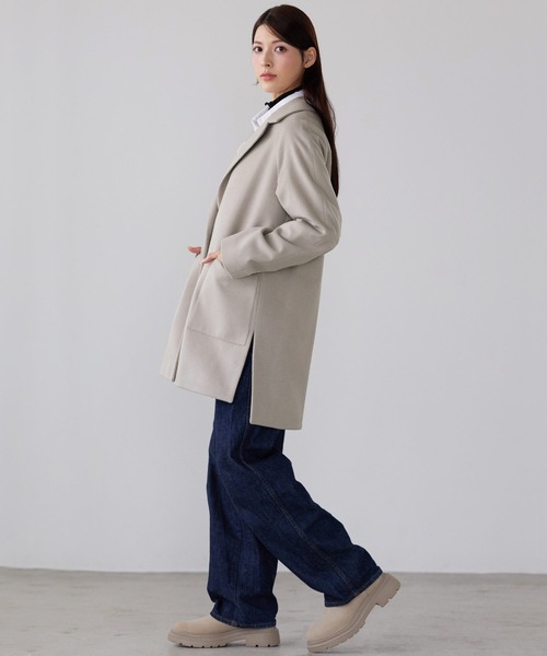 Filomo（フィローモ）の「[Filomo]チェスターコート カシミヤ ブレンド ウール（チェスターコート・レディース・ネイビー/ブラック/グレイッシュベージュ・FREE）」の5枚目の写真