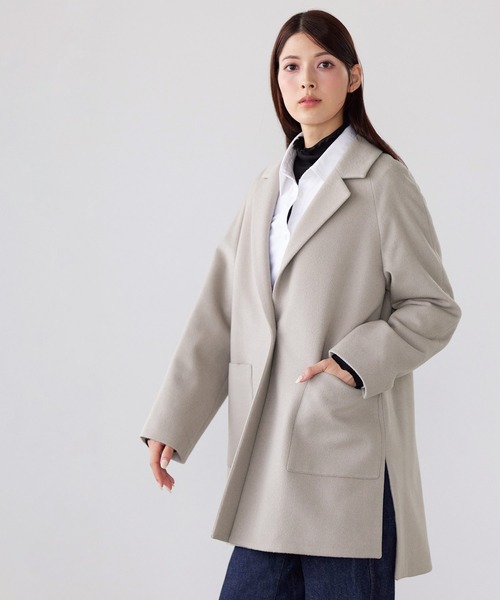Filomo（フィローモ）の「[Filomo]チェスターコート カシミヤ ブレンド ウール（チェスターコート・レディース・ネイビー/ブラック/グレイッシュベージュ・FREE）」の7枚目の写真