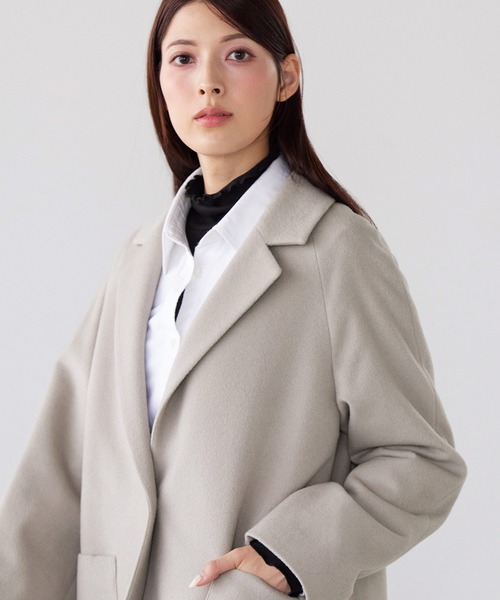 Filomo（フィローモ）の「[Filomo]チェスターコート カシミヤ ブレンド ウール（チェスターコート・レディース・ネイビー/ブラック/グレイッシュベージュ・FREE）」の8枚目の写真