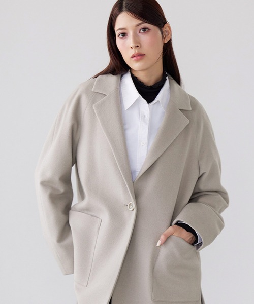Filomo（フィローモ）の「[Filomo]チェスターコート カシミヤ ブレンド ウール（チェスターコート・レディース・ネイビー/ブラック/グレイッシュベージュ・FREE）」の10枚目の写真