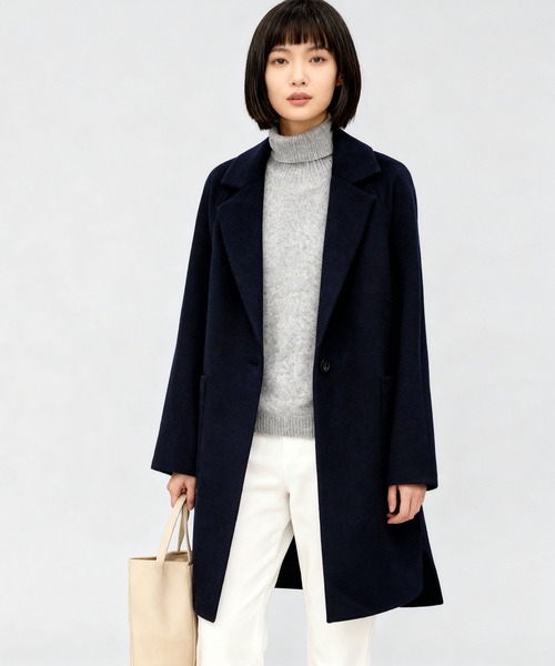 Filomo（フィローモ）の「[Filomo]チェスターコート カシミヤ ブレンド ウール（チェスターコート・レディース・ネイビー/ブラック/グレイッシュベージュ・FREE）」の13枚目の写真