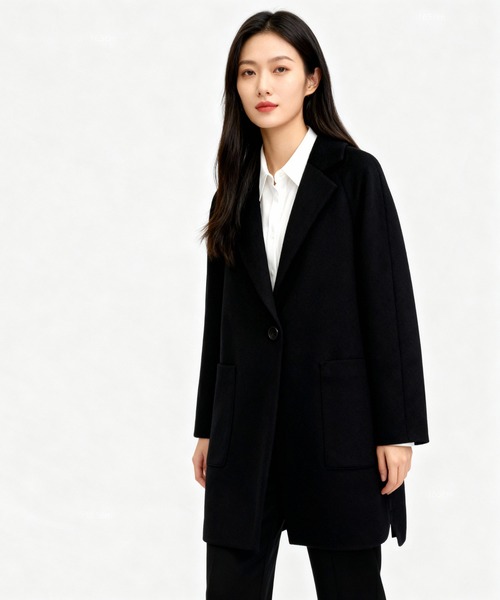 Filomo（フィローモ）の「[Filomo]チェスターコート カシミヤ ブレンド ウール（チェスターコート・レディース・ネイビー/ブラック/グレイッシュベージュ・FREE）」の14枚目の写真