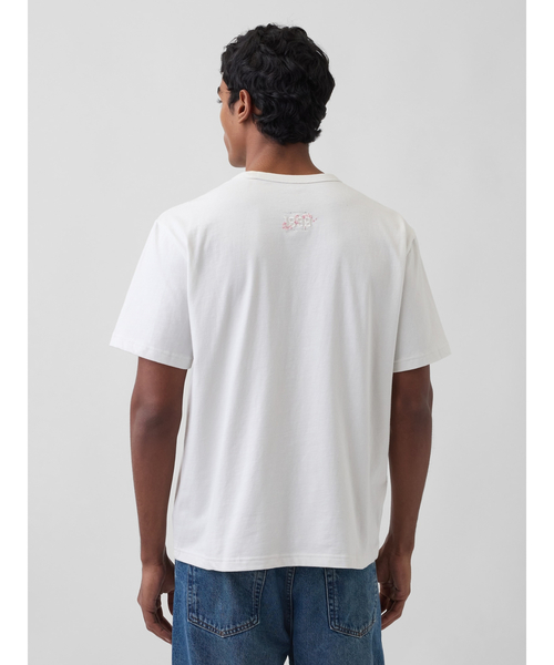 GAP(ギャップ)の「リラックスフィット SAKURA GAPロゴTシャツ(Tシャツ/カットソー・メンズ・ネイビー/ホワイト・XS/S/M/L/XL)」の8枚目の写真