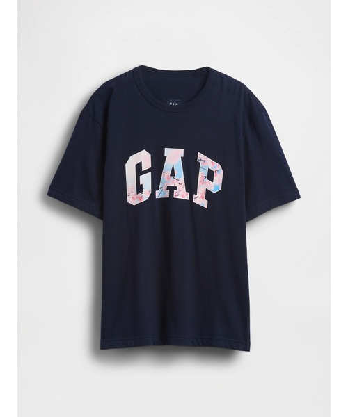 GAP(ギャップ)の「リラックスフィット SAKURA GAPロゴTシャツ(Tシャツ/カットソー・メンズ・ネイビー/ホワイト・XS/S/M/L/XL)」の3枚目の写真