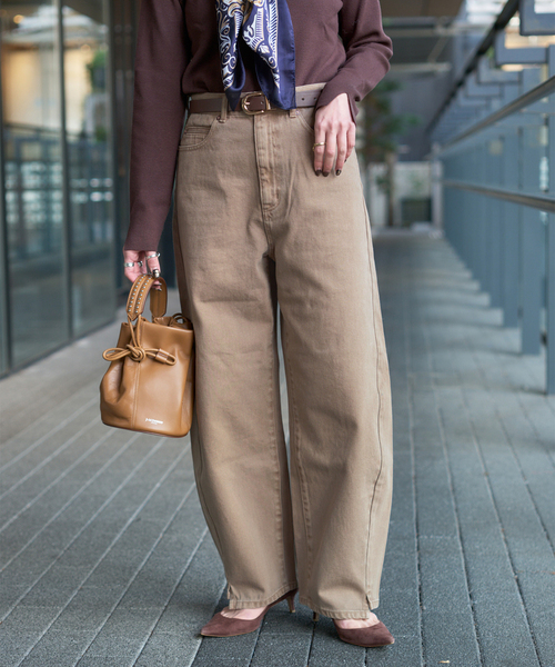 B.C STOCK（ベーセーストック）の「《追加7》ウォッシャブル / DU JOUR / デュ ジュール BARREL BAGGY JEAN（デニムパンツ・レディース・ピンク系その他/ブルー/ベージュ/ネイビー・38/36/34）」の2枚目の写真