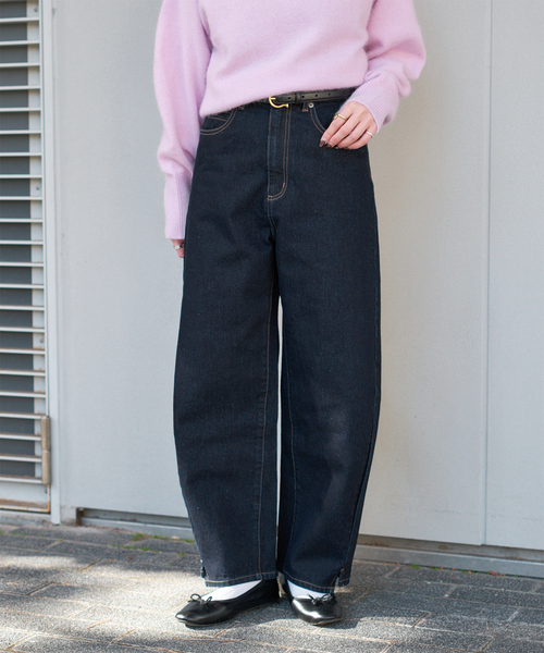 B.C STOCK（ベーセーストック）の「《追加7》ウォッシャブル / DU JOUR / デュ ジュール BARREL BAGGY JEAN（デニムパンツ・レディース・ピンク系その他/ブルー/ベージュ/ネイビー・38/36/34）」の3枚目の写真