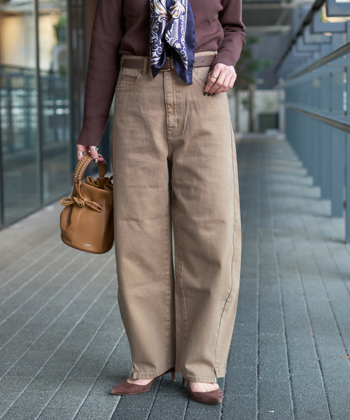 B.C STOCK（ベーセーストック）の「《追加7》ウォッシャブル / DU JOUR / デュ ジュール BARREL BAGGY JEAN（デニムパンツ・レディース・ピンク系その他/ブルー/ベージュ/ネイビー・38/36/34）」の5枚目の写真