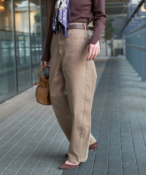 B.C STOCK（ベーセーストック）の「《追加7》ウォッシャブル / DU JOUR / デュ ジュール BARREL BAGGY JEAN（デニムパンツ・レディース・ピンク系その他/ブルー/ベージュ/ネイビー・38/36/34）」の6枚目の写真