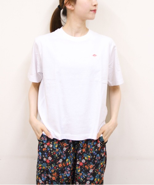 DANTON(ダントン)の「DANTON/ダントン ショートTEE SHORT TEE DT-C0404 CJJ(Tシャツ/カットソー・レディース・ネイビー/オレンジ/チャコールグレー/ホワイト・M)」の2枚目の写真