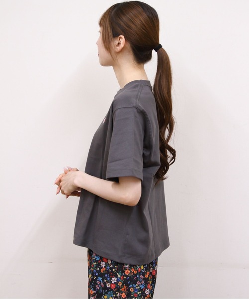 DANTON(ダントン)の「DANTON/ダントン ショートTEE SHORT TEE DT-C0404 CJJ(Tシャツ/カットソー・レディース・ネイビー/オレンジ/チャコールグレー/ホワイト・M)」の11枚目の写真