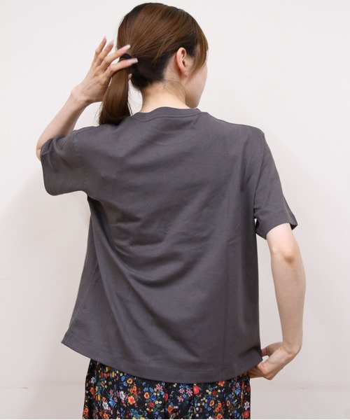 DANTON(ダントン)の「DANTON/ダントン ショートTEE SHORT TEE DT-C0404 CJJ(Tシャツ/カットソー・レディース・ネイビー/オレンジ/チャコールグレー/ホワイト・M)」の12枚目の写真
