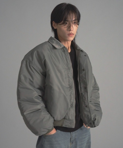 And Again(アンドアゲイン)の「And Again/Bomber ジャケット(ナイロンジャケット・メンズ・ブラック/カーキ・FREE)」の12枚目の写真