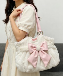 GEMEDA（ジェメダ）の「リボン付き ドット柄 ギャザーショルダーバッグ（ショルダーバッグ）」