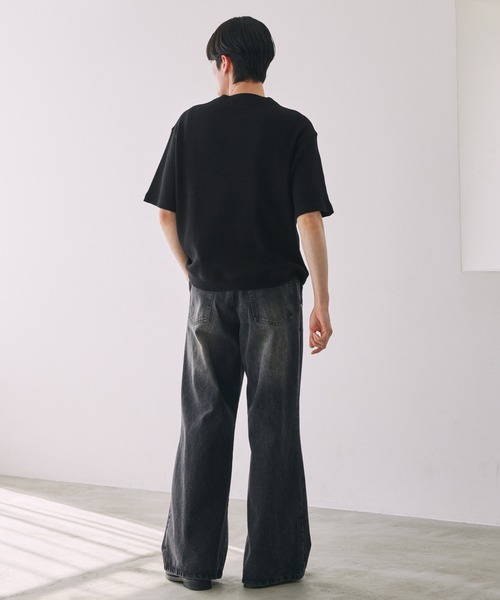 LUENNA（ルエナ）の「【LUENNA】Thermal Henley Neck T-Shirt / サーマルヘンリーネックTシャツ（Tシャツ/カットソー・メンズ・グレー/ブラック・S/M/L）」の17枚目の写真