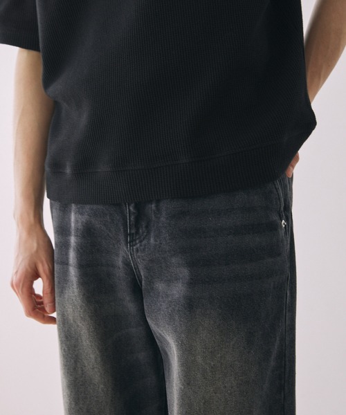 LUENNA（ルエナ）の「【LUENNA】Thermal Henley Neck T-Shirt / サーマルヘンリーネックTシャツ（Tシャツ/カットソー・メンズ・グレー/ブラック・S/M/L）」の19枚目の写真