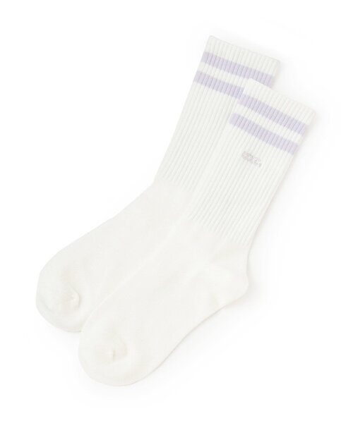 LOVETOXIC（ラブトキシック）の「【LTXC】ミドル丈ラインソックス（ソックス/靴下・キッズ・ブラック/オフホワイト/ラベンダー・F）」の3枚目の写真