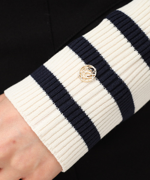 ROYAL PARTY（ロイヤルパーティー）の「ウォッシャブルアシメネック長袖ニットトップス（ニット/セーター・レディース・ピンク/ブルー/オフホワイト/ブラック/マルチ・FREE）」の11枚目の写真