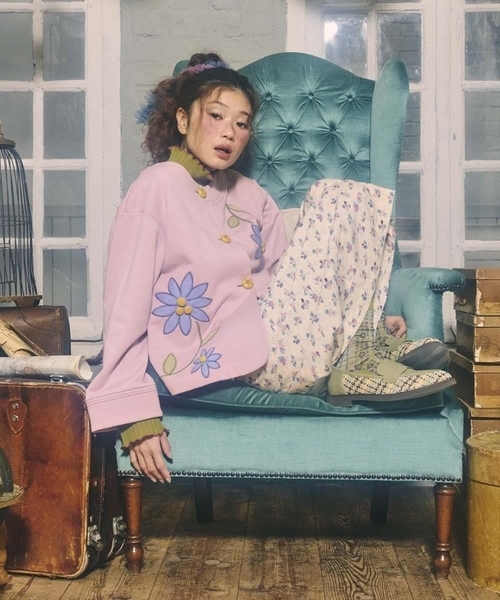 Jocomomola(ホコモモラ)の「Palominos flor フラワーアップリケカーディガン(カーディガン/ボレロ・レディース・ライトピンク/ブルー・40)」の22枚目の写真