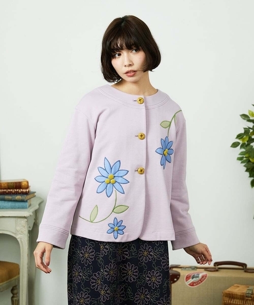 Jocomomola(ホコモモラ)の「Palominos flor フラワーアップリケカーディガン(カーディガン/ボレロ・レディース・ライトピンク/ブルー・40)」の15枚目の写真