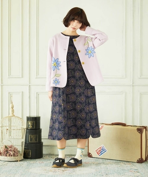 Jocomomola(ホコモモラ)の「Palominos flor フラワーアップリケカーディガン(カーディガン/ボレロ・レディース・ライトピンク/ブルー・40)」の18枚目の写真