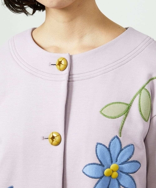 Jocomomola(ホコモモラ)の「Palominos flor フラワーアップリケカーディガン(カーディガン/ボレロ・レディース・ライトピンク/ブルー・40)」の9枚目の写真
