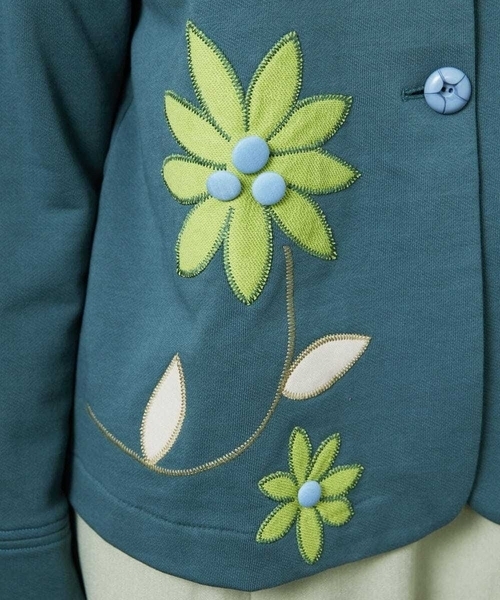Jocomomola(ホコモモラ)の「Palominos flor フラワーアップリケカーディガン(カーディガン/ボレロ・レディース・ライトピンク/ブルー・40)」の7枚目の写真
