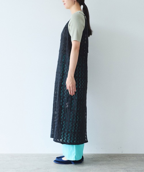 yuni（ユニ　）の「Cotton/wave lace petti ワンピース（ワンピース・レディース・ホワイト/ブラック・FREE）」の6枚目の写真