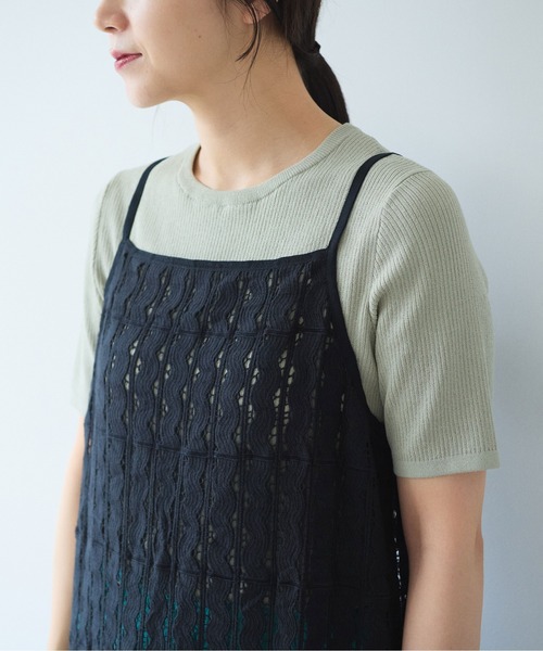 yuni（ユニ　）の「Cotton/wave lace petti ワンピース（ワンピース・レディース・ホワイト/ブラック・FREE）」の8枚目の写真