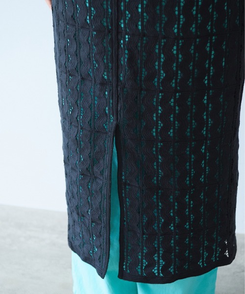 yuni（ユニ　）の「Cotton/wave lace petti ワンピース（ワンピース・レディース・ホワイト/ブラック・FREE）」の13枚目の写真