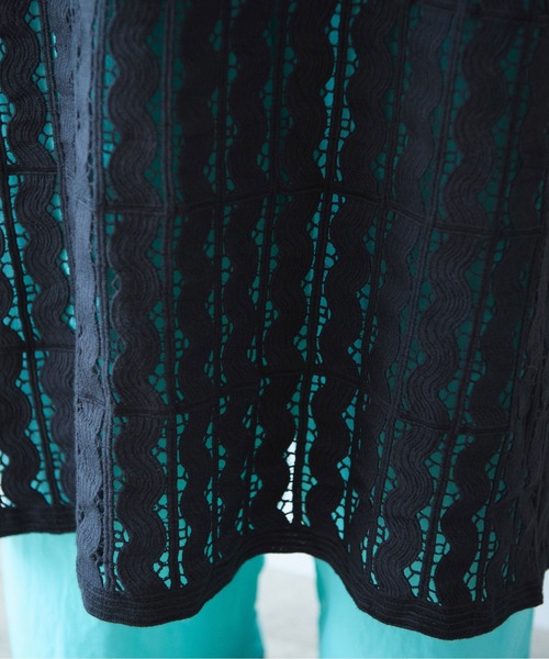 yuni（ユニ　）の「Cotton/wave lace petti ワンピース（ワンピース・レディース・ホワイト/ブラック・FREE）」の11枚目の写真