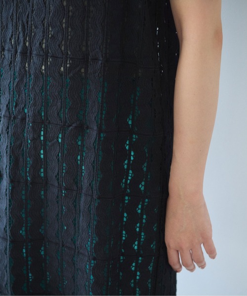 yuni（ユニ　）の「Cotton/wave lace petti ワンピース（ワンピース・レディース・ホワイト/ブラック・FREE）」の10枚目の写真