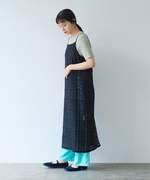 yuni（ユニ　）の「Cotton/wave lace petti ワンピース（ワンピース・レディース・ホワイト/ブラック・FREE）」の3枚目の写真