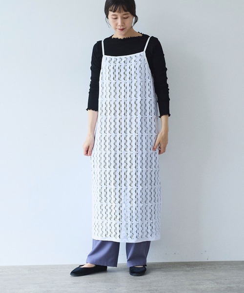 yuni（ユニ　）の「Cotton/wave lace petti ワンピース（ワンピース・レディース・ホワイト/ブラック・FREE）」の20枚目の写真