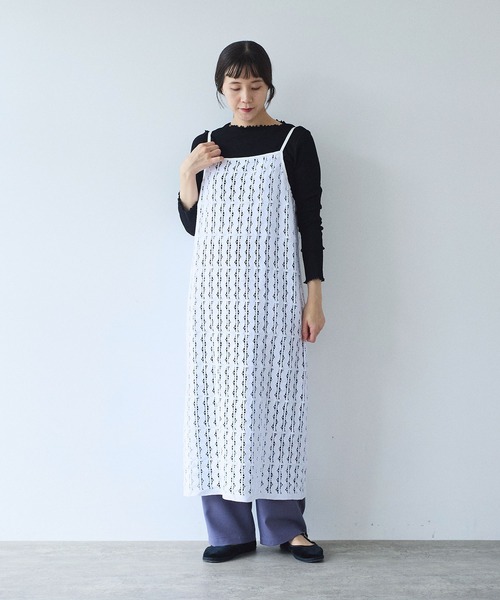 yuni（ユニ　）の「Cotton/wave lace petti ワンピース（ワンピース・レディース・ホワイト/ブラック・FREE）」の15枚目の写真