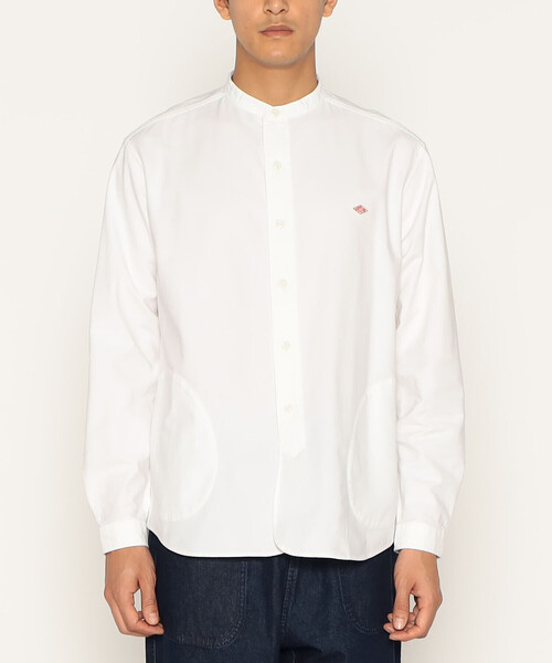 DANTON(ダントン)の「Men's Oxford Band Collar Shirt(シャツ/ブラウス・メンズ・ホワイト/ブルー・44/40/38/42)」の2枚目の写真
