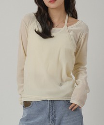 【set item】sheer velour long t-shirt & halter neck camisole / シアーベロアロングTシャツ＆ホルターネックキャミソール
