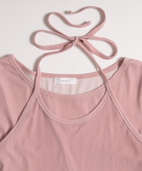 MUHET（ミュエータ）の「【set item】sheer velour long t-shirt & halter neck camisole / シアーベロアロングTシャツ＆ホルターネックキャミソール（Tシャツ/カットソー・レディース・ライトブルー/アイボリー/ブラウン/ネイビー/ピンク・FREE）」の14枚目の写真