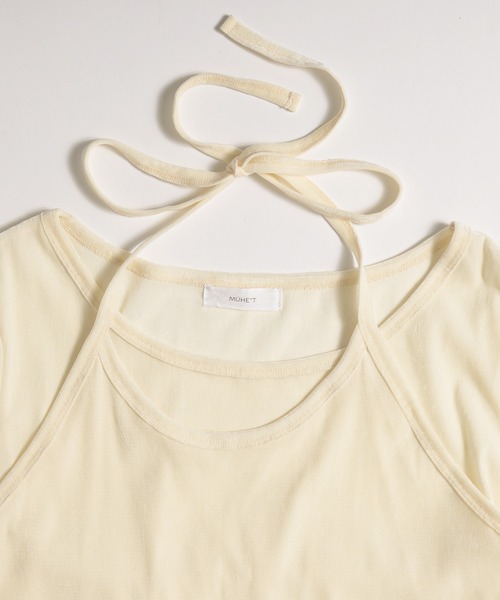 MUHET（ミュエータ）の「【set item】sheer velour long t-shirt & halter neck camisole / シアーベロアロングTシャツ＆ホルターネックキャミソール（Tシャツ/カットソー・レディース・ライトブルー/アイボリー/ブラウン/ネイビー/ピンク・FREE）」の20枚目の写真