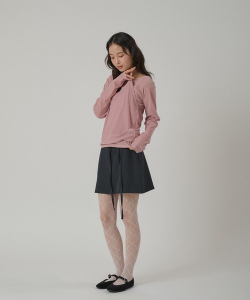 MUHET（ミュエータ）の「【set item】sheer velour long t-shirt & halter neck camisole / シアーベロアロングTシャツ＆ホルターネックキャミソール（Tシャツ/カットソー・レディース・ライトブルー/アイボリー/ブラウン/ネイビー/ピンク・FREE）」の18枚目の写真